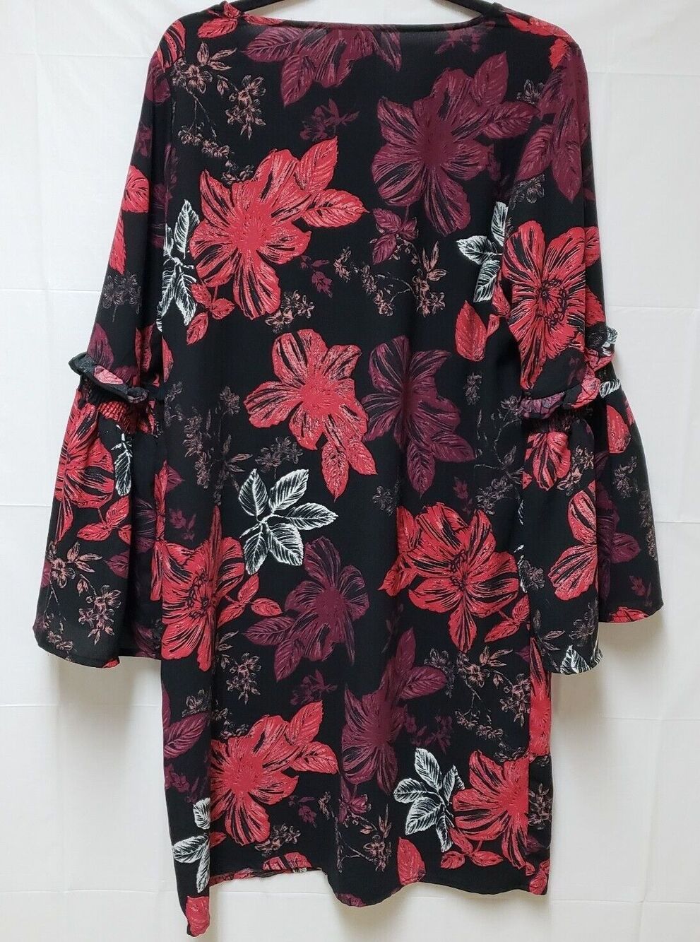 Summer Junarose Bell Sleeve Floral Midi Dress Cottage Core Relaxed Sz 12 PO Exc